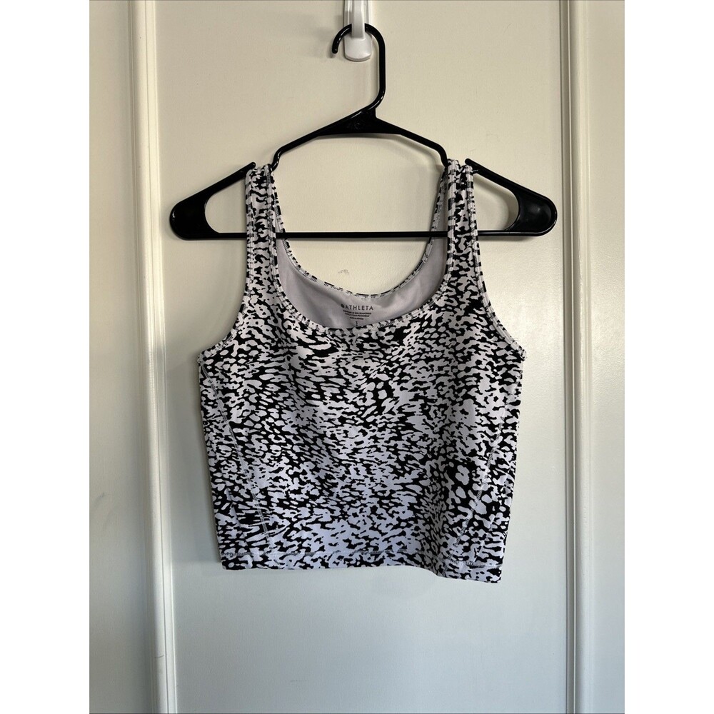 Athleta S Shanti Crop Top Black White Small Women’s